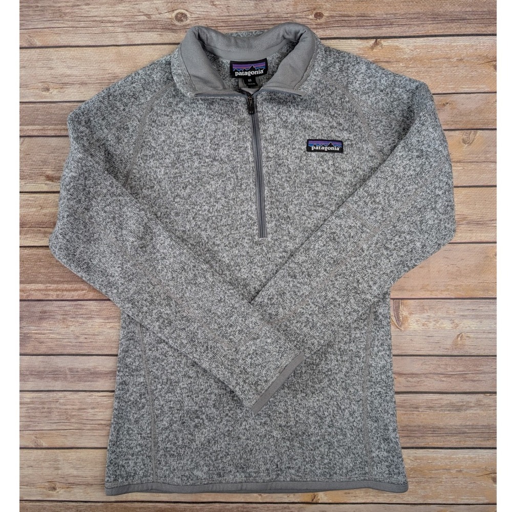 Patagonia Better Sweater 1/4 Zip Pullover Women XS Grey Heather Knit Fleece